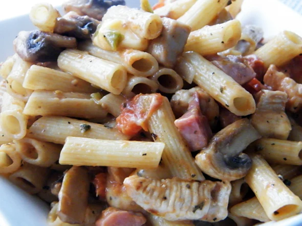 Vezelrijkpasta met champignons en tomaat 14 vezelrijkpasta