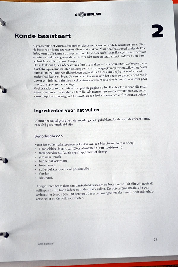 Studieplan Taarten en Cupcakes 4 Studieplan Taarten & Cupcakes