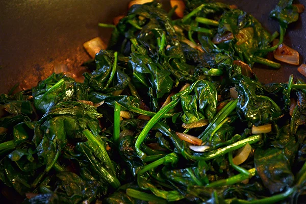 Gewokte spinazie 1 gewokte spinazie