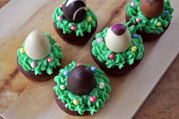 Mini chocolade Paascupcakes 1 mini paascupcakes