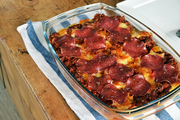 Foodblogswap: Marina's Spaghetti Pizza bake 4 spaghetti pizza bake