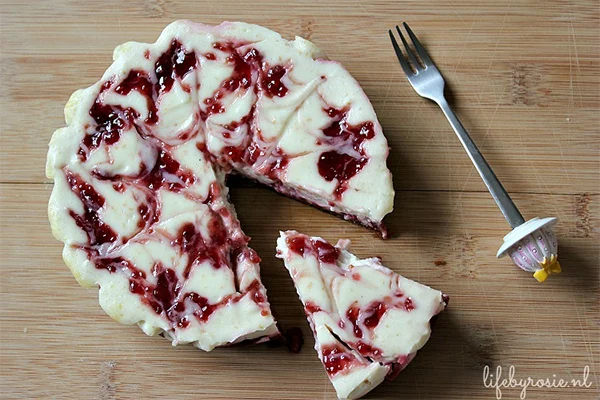 Frambozen cheesecake van Rosanne 1 frambozen cheesecake