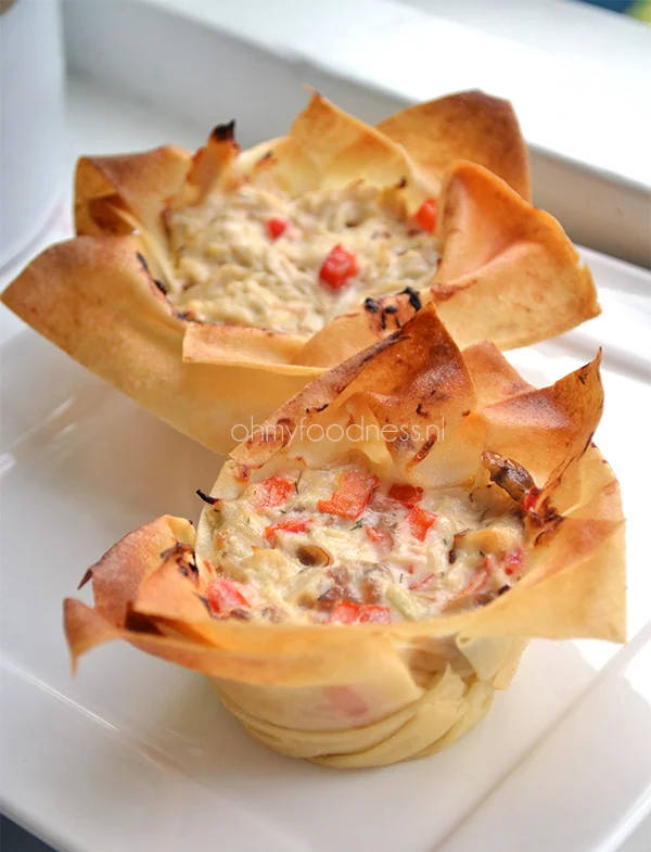 Super Healthy Sunday: Filodeegtaartjes met kip 1 filodeegtaartjes met kip