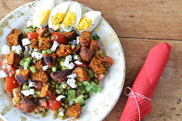 OMF's Studentenkeuken: Linzensalade met falafel 1 Linzensalade met falafel