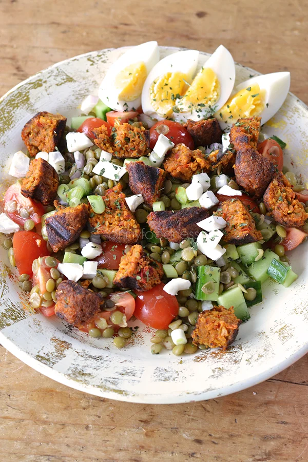 OMF's Studentenkeuken: Linzensalade met falafel 1 Linzensalade met falafel