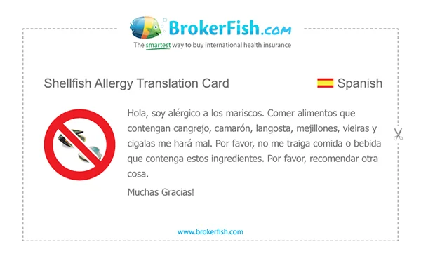 Travel Tuesday: Allergiekaartjes 11 schelp_spaans