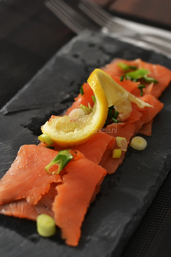 Carpaccio van gerookte zalm 1 carpaccio van gerookte zalm