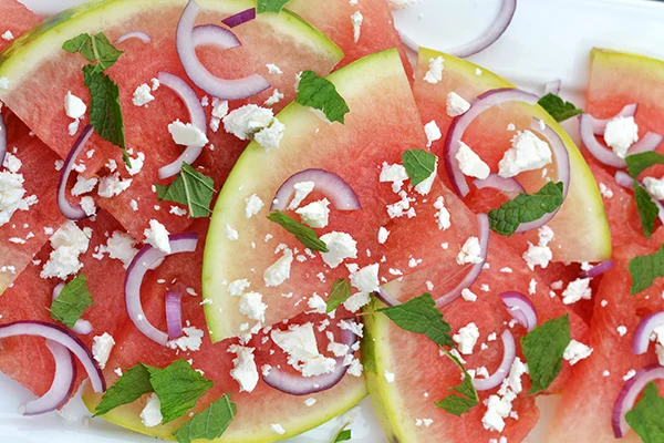 Super Healthy Sunday: Watermeloensalade met feta 29 watermeloensalade met feta