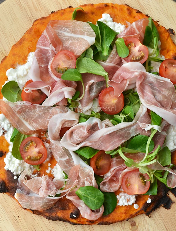 Zoete aardappelpizza 2 zoete aardappelpizza