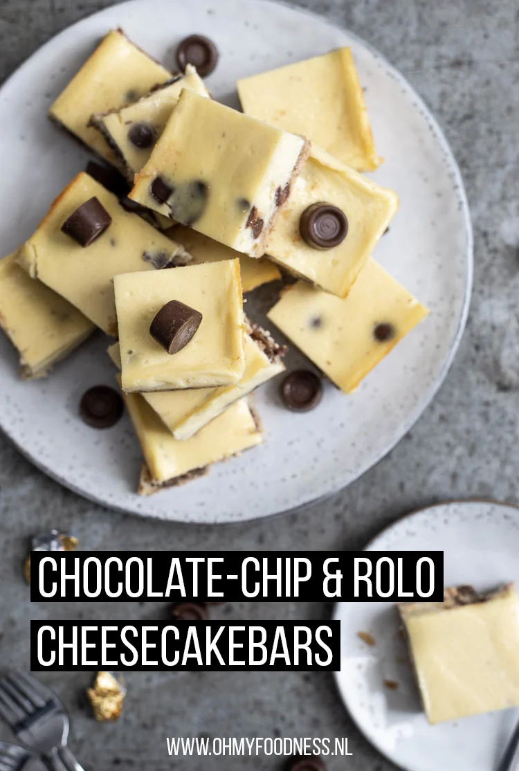 Chocolate-chip & Rolo cheesecakebars 4 Chocolate chip Rolo cheesecakebars