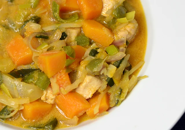 Rode groentecurry met pompoen