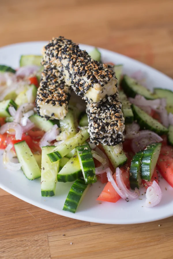 Video: Griekse salade met gebakken feta 1 Griekse salade met gebakken feta