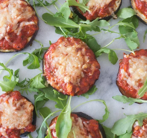 Vegetarische Aubergine Pizzaatjes