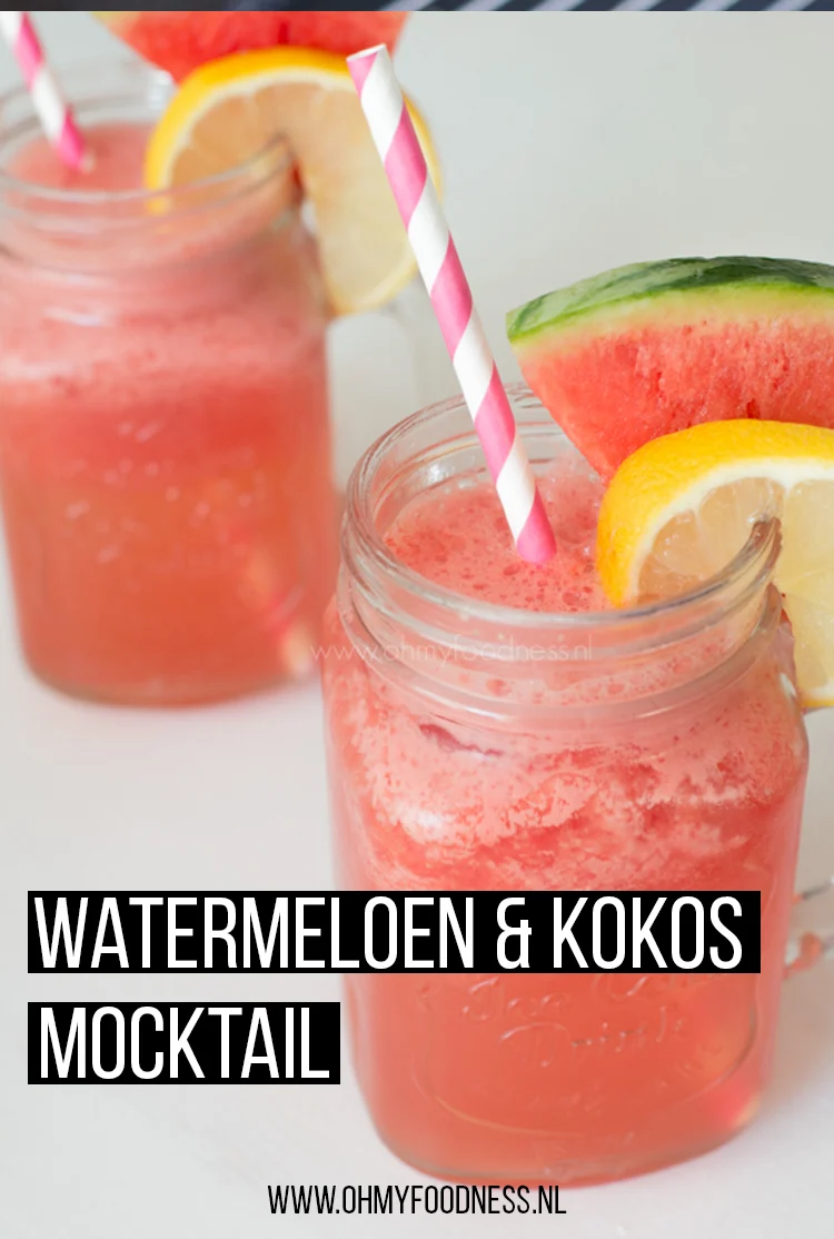 Watermeloen-Kokos Mocktail 2 Watermeloen & kokos mocktail
