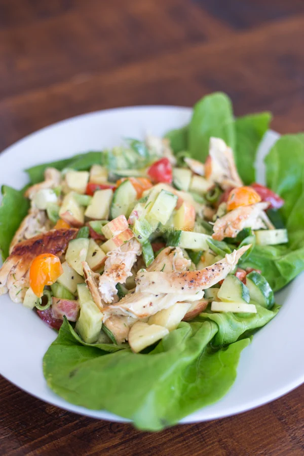 Frisse lunchsalade met kip en appel 1 Frisse lunchsalade met kip en appel