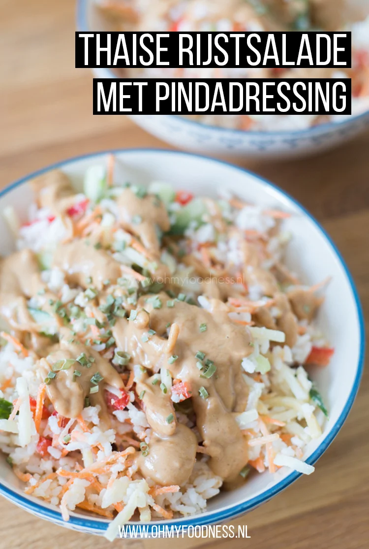 Thaise Rijstsalade met pindadressing 2 Thaise rijstsalade met pindadressing