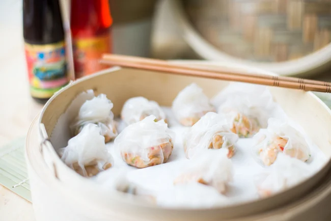 Makkelijke dimsum met garnalen