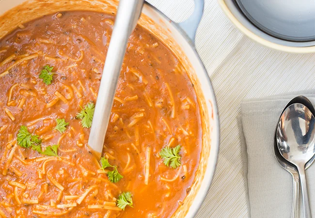 Geroosterde Aubergine-Tomatensoep 28 Geroosterde Aubergine-Tomatensoep