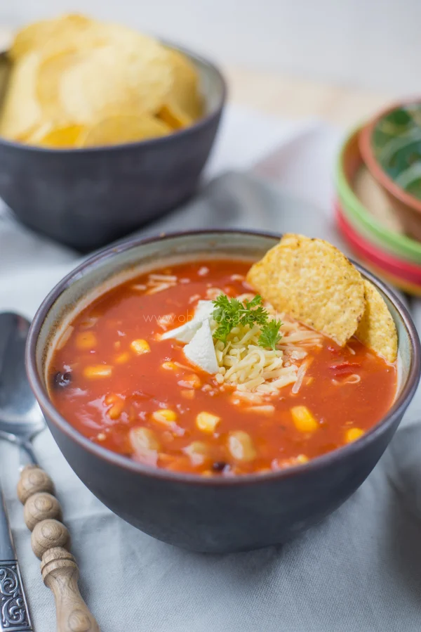 Mexicaanse Nacho-soep + ga je mee? 1 Mexicaanse Nacho-soep