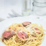 Truffelpasta met biefstuk