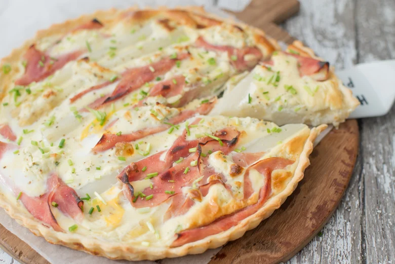 Witte aspergequiche met ham 14 Witte aspergequiche met ham