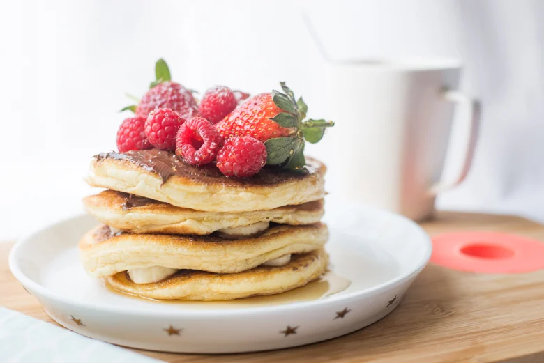 American pancakes met Nutella en banaan