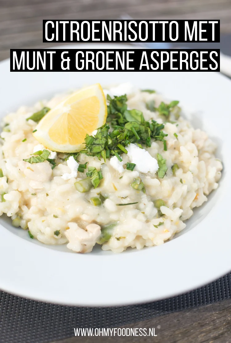 Citroenrisotto met munt en groene asperges 2 Citroenrisotto met munt en groene asperges