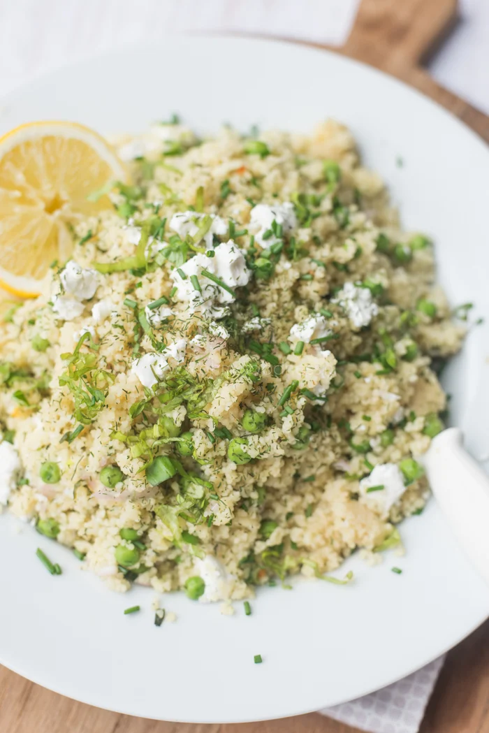 Groene couscoussalade met basilicumvinaigrette 1 Groene couscoussalade met basilicumvinaigrette