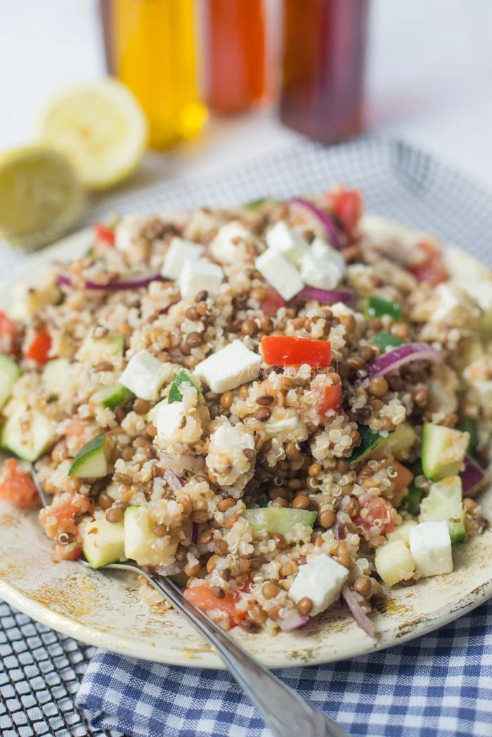 Griekse linzensalade met quinoa 1 Griekse linzensalade met quinoa