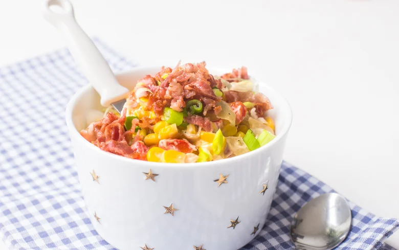 Romige mais met bacon