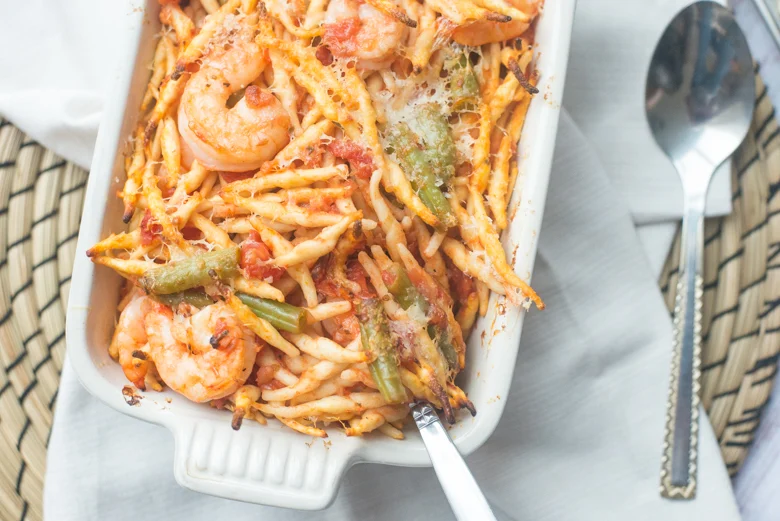 Trofie ovenschotel met gamba's 31 Trofie ovenschotel met gamba's