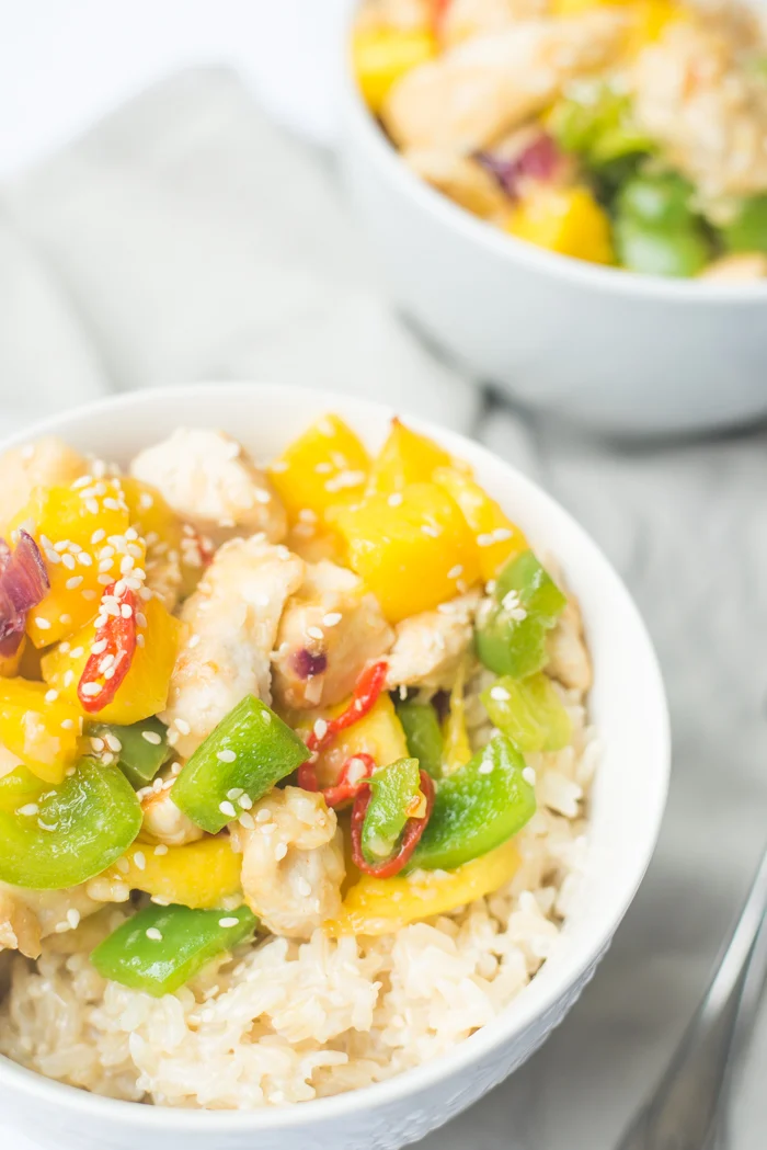 Kokosrijst met mangokip 1 Kokosrijst met mangokip