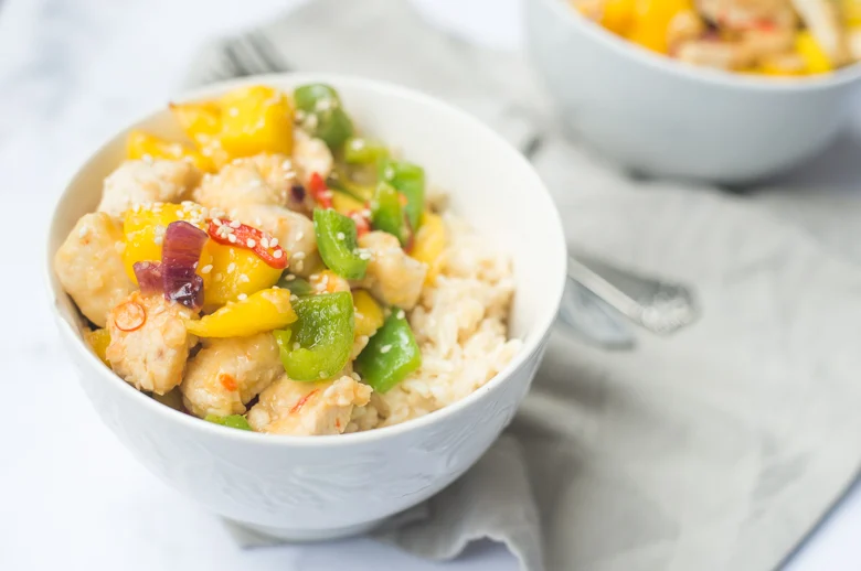 Kokosrijst met mangokip 4 Kokosrijst met mangokip