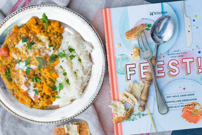 Cook the Books: Indiase Linzencurry uit Feest! 5 Indiase Linzencurry