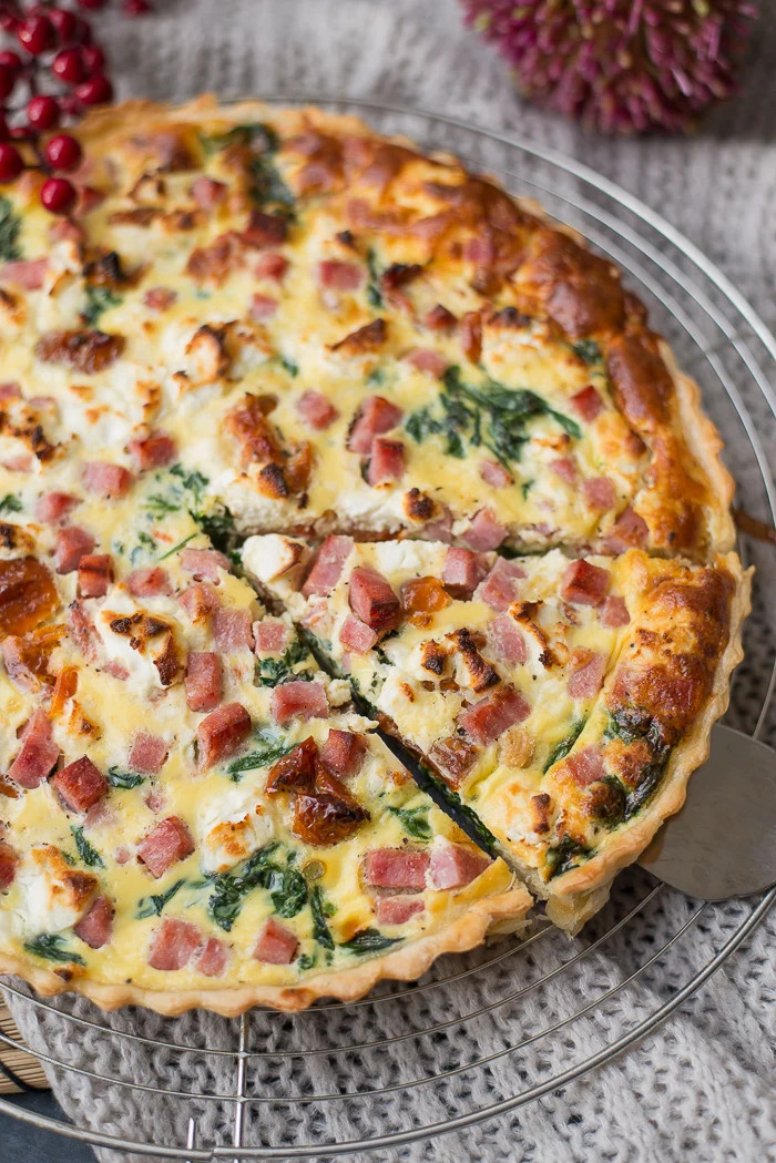 quiche spinazie spekjes