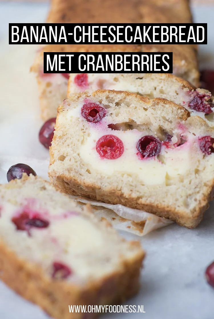 Banana-cheesecakebread met cranberries 2 banana cheesecakebread met cranberries