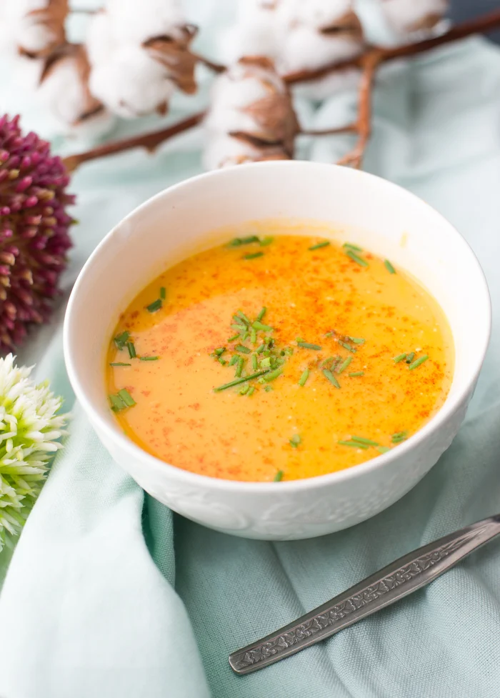 Pompoensoep met zoete aardappel en kurkuma 2 Pompoensoep met zoete aardappel