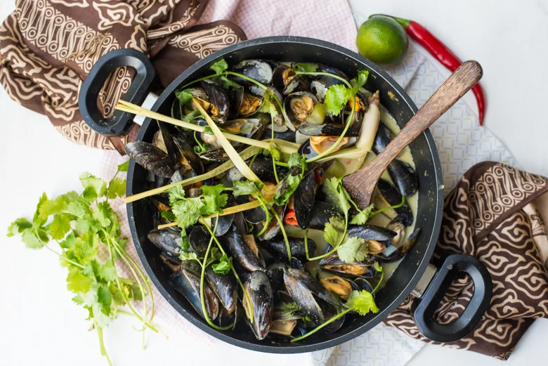 Zeeuwse mosselen op Thaise wijze 1 Zeeuwse mosselen op Thaise wijze