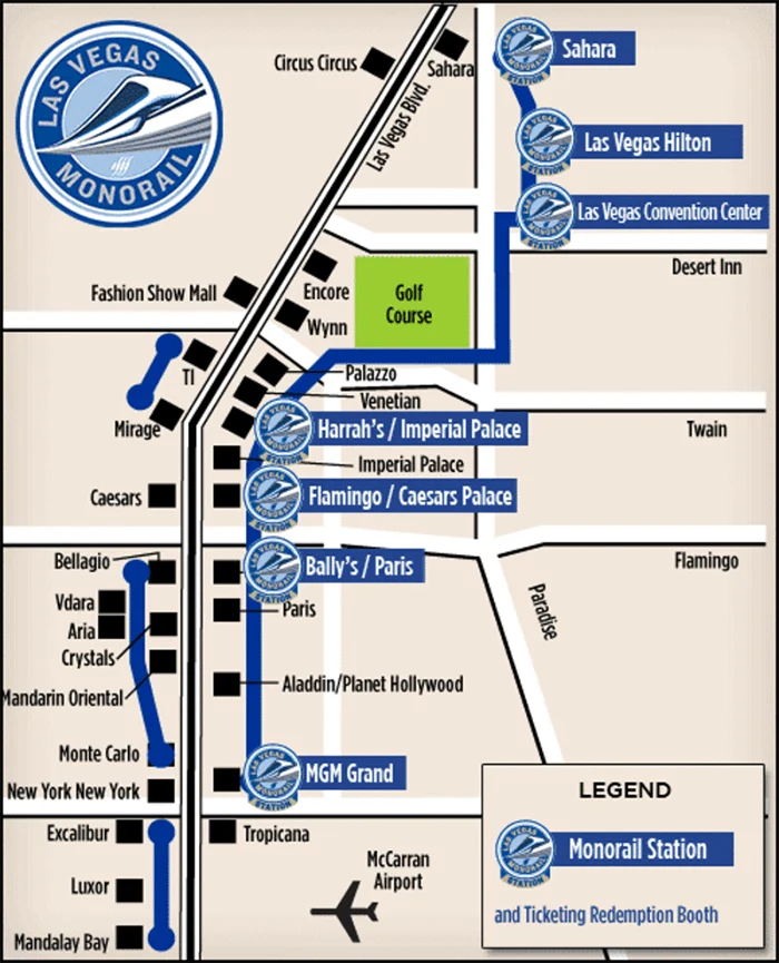 CITY GUIDE | LAS VEGAS - TO KNOW 2 Las Vegas Monorail plattegrond