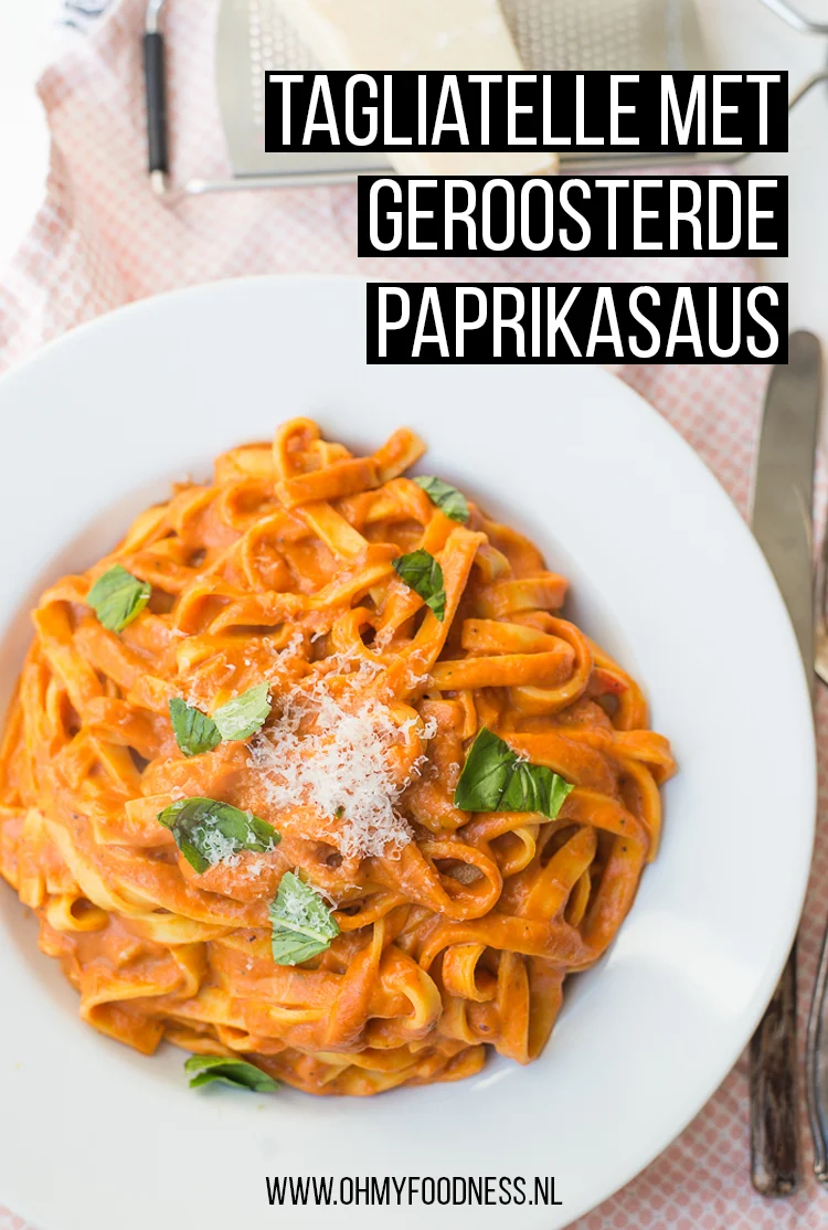 Tagliatelle met geroosterde paprikasaus 4 Tagliatelle met geroosterde paprikasaus
