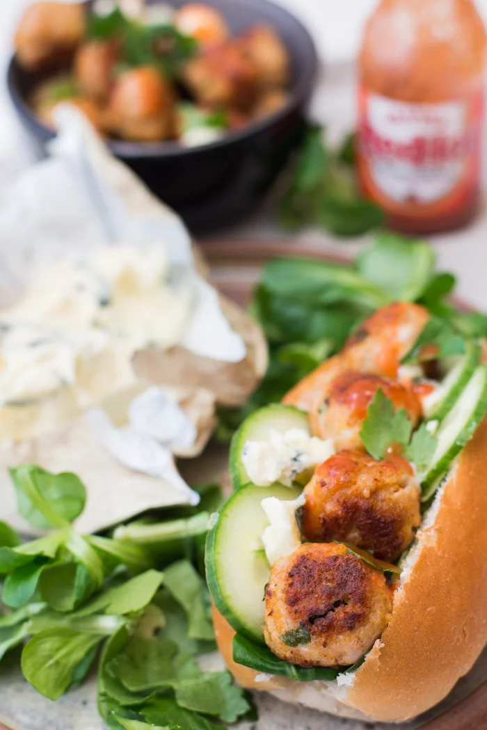 Buffalomeatball broodjes 1 Buffalo meatball broodjes