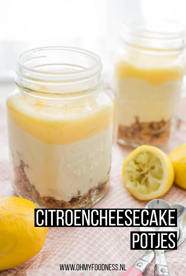 Citroen cheesecake in een glaasje 3 Citroencheesecake potjes