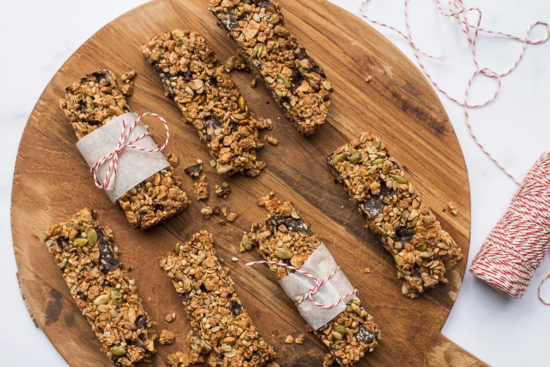 Pindakaas-chocolade mueslirepen