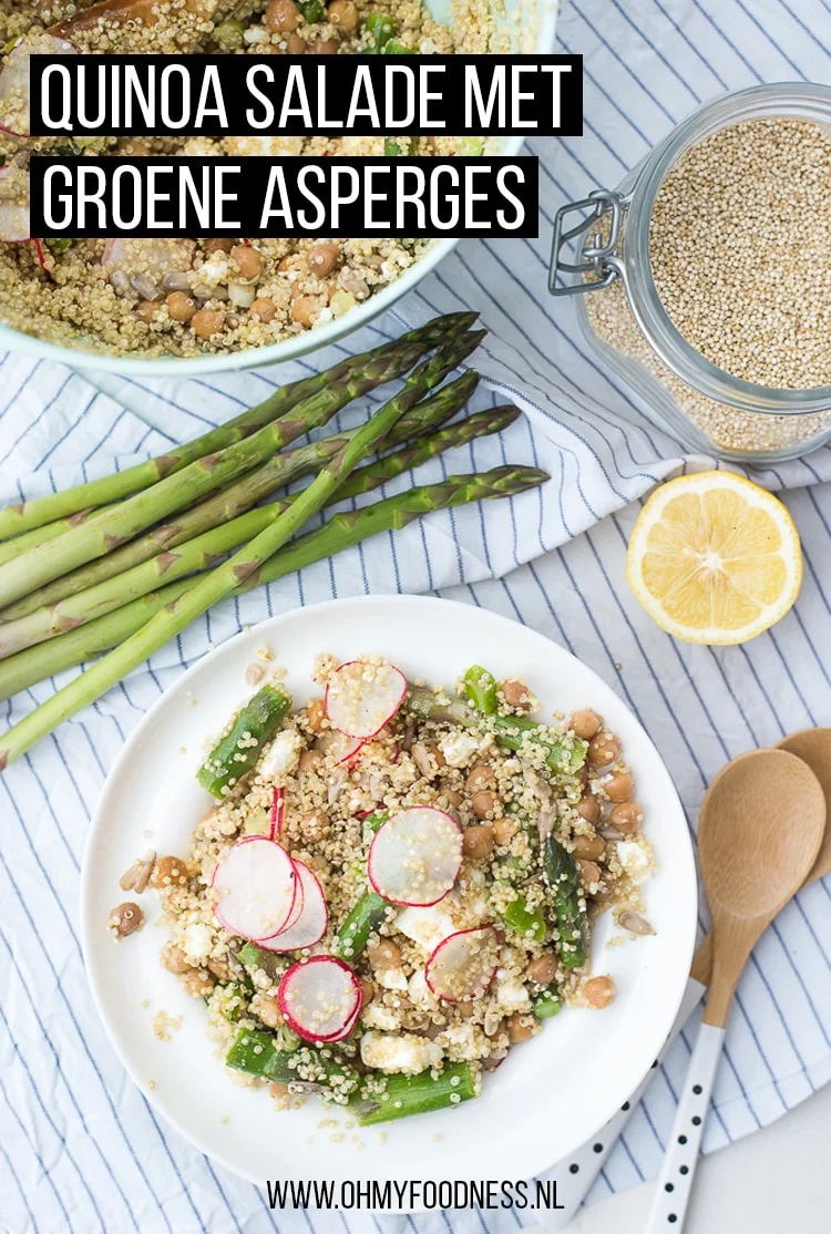 Quinoasalade met groene asperges en kikkererwten 4 Quinoa salade met groene asperges