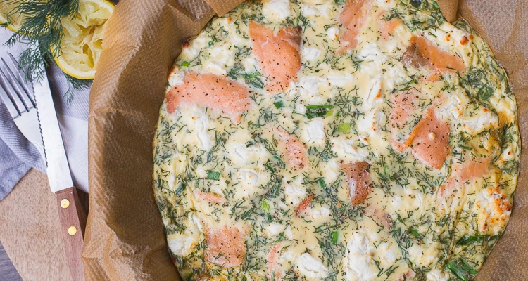 Frittata met gerookte zalm en geitenkaas 3 Frittata met gerookte zalm en geitenkaas