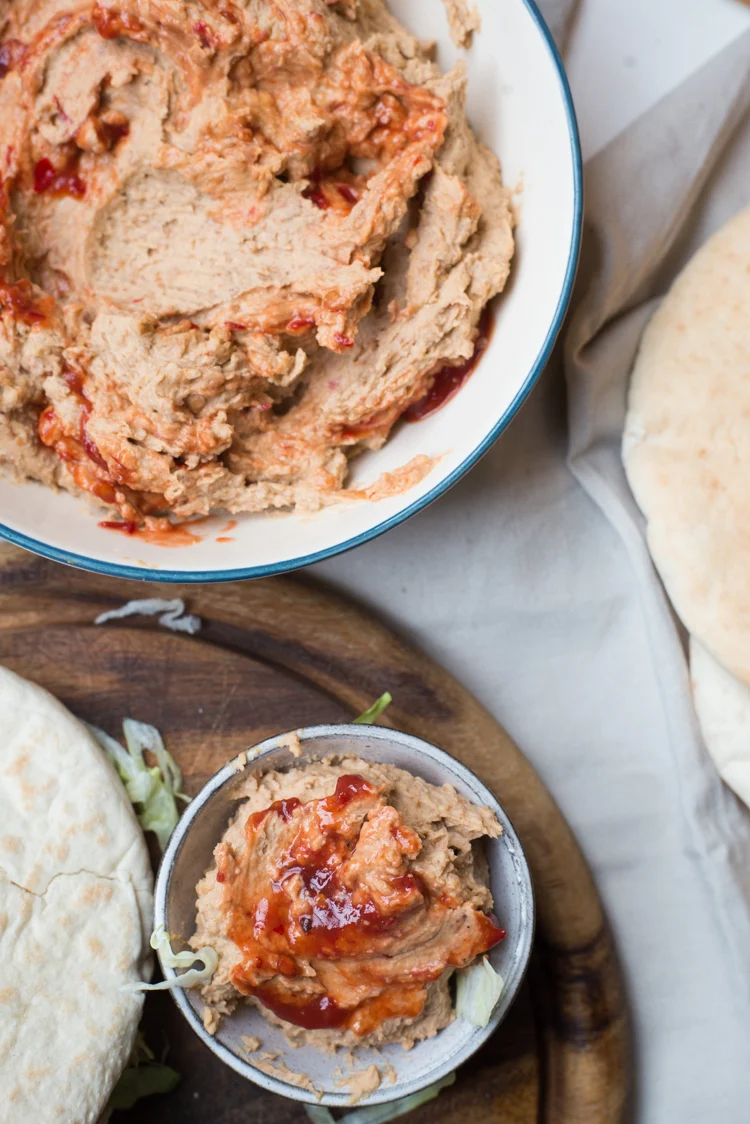 Pita kipshoarma met kapucijnerhummus 3 Kapucijnerhummus
