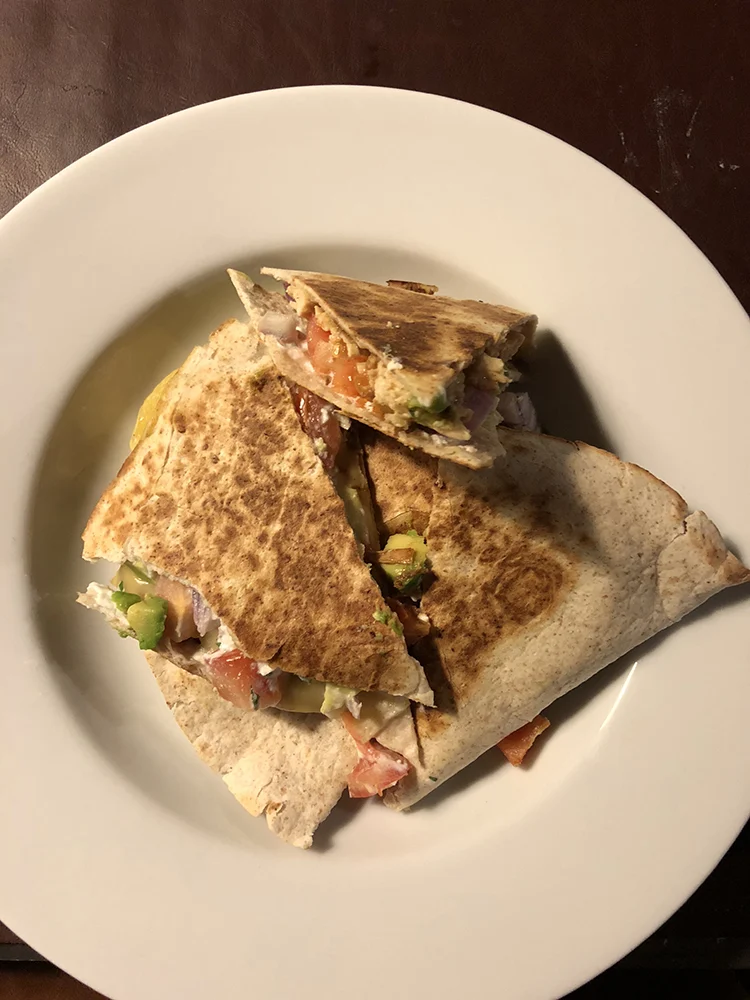 Sab's Eetoverzicht week 04/2018 3 quesadillas
