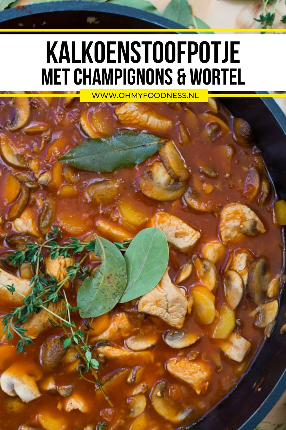Kalkoenstoofpotje met champignons en wortel 3 kalkoenstoofpot