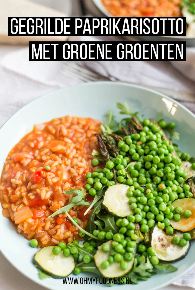 Gegrilde paprikarisotto met groene groenten 3 Gegrilde paprikarisotto met groene groenten