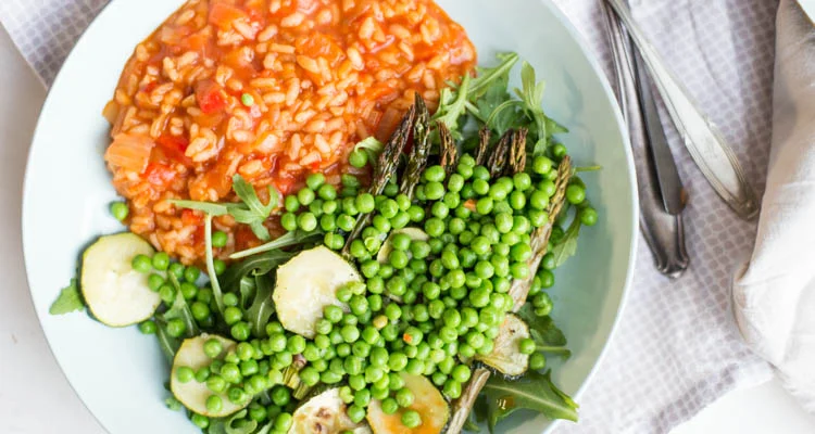 Gegrilde paprikarisotto met groene groenten 4 Gegrilde paprikarisotto met groene groenten